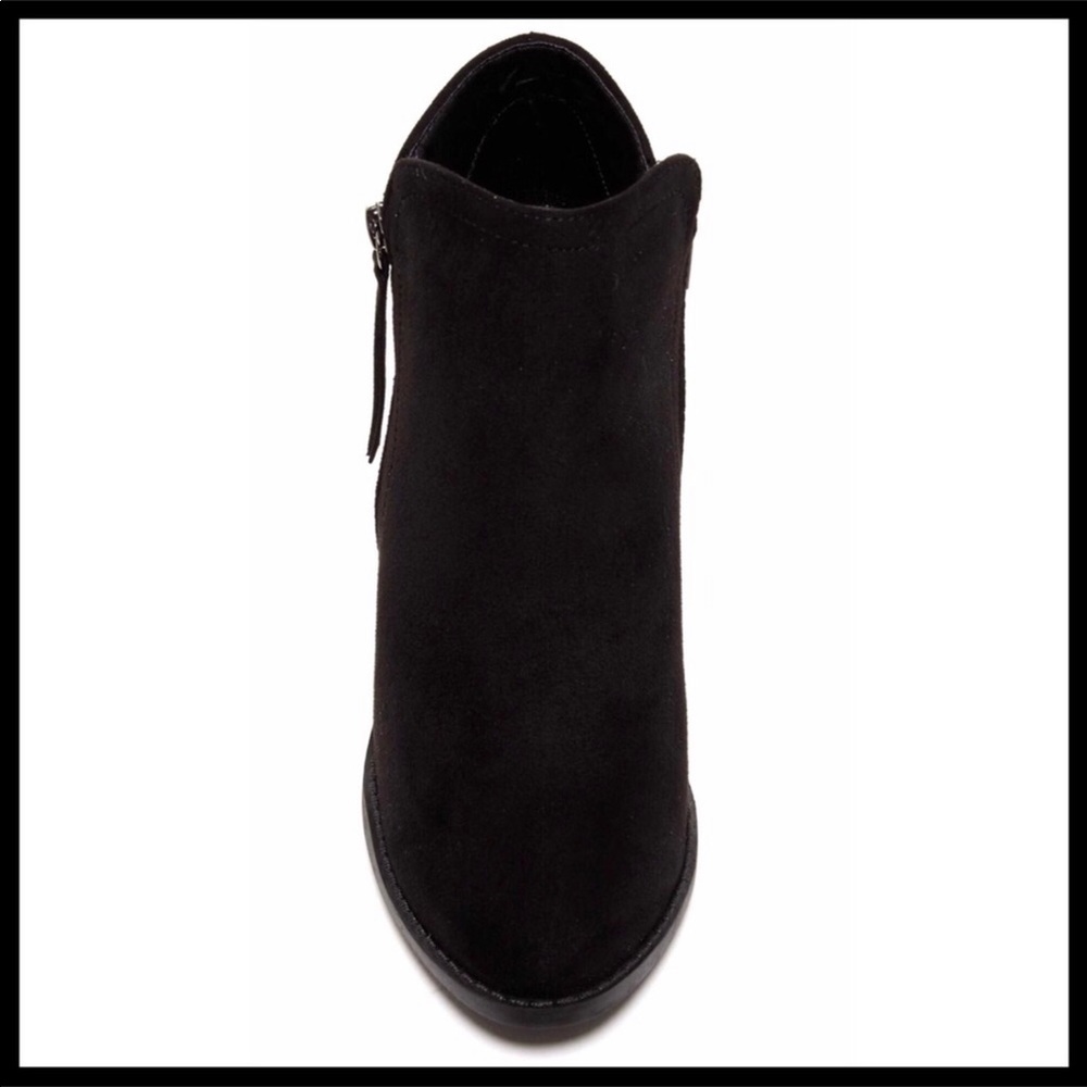 BLACK ANKLE BOOTIES VEGAN SUEDE MOTO BOOTS A3C - Picture 5 of 8